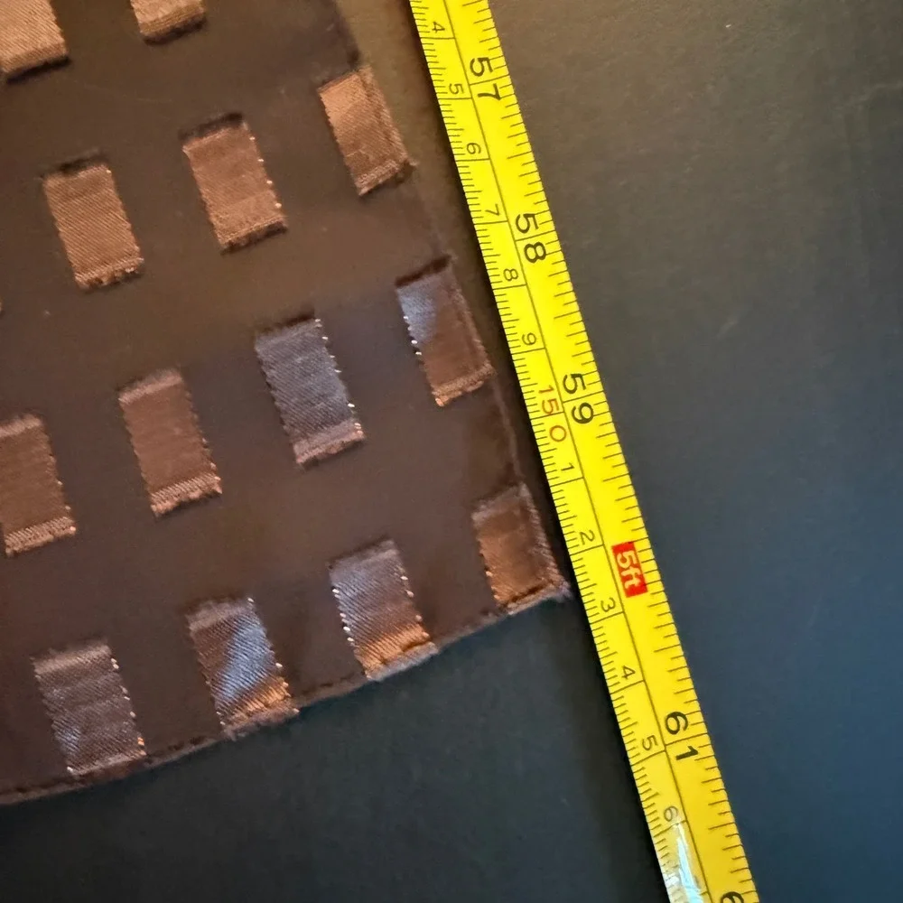 Brown Geometric Checkered Sheer Scarf Rectangular‎ Lightweight Accessory